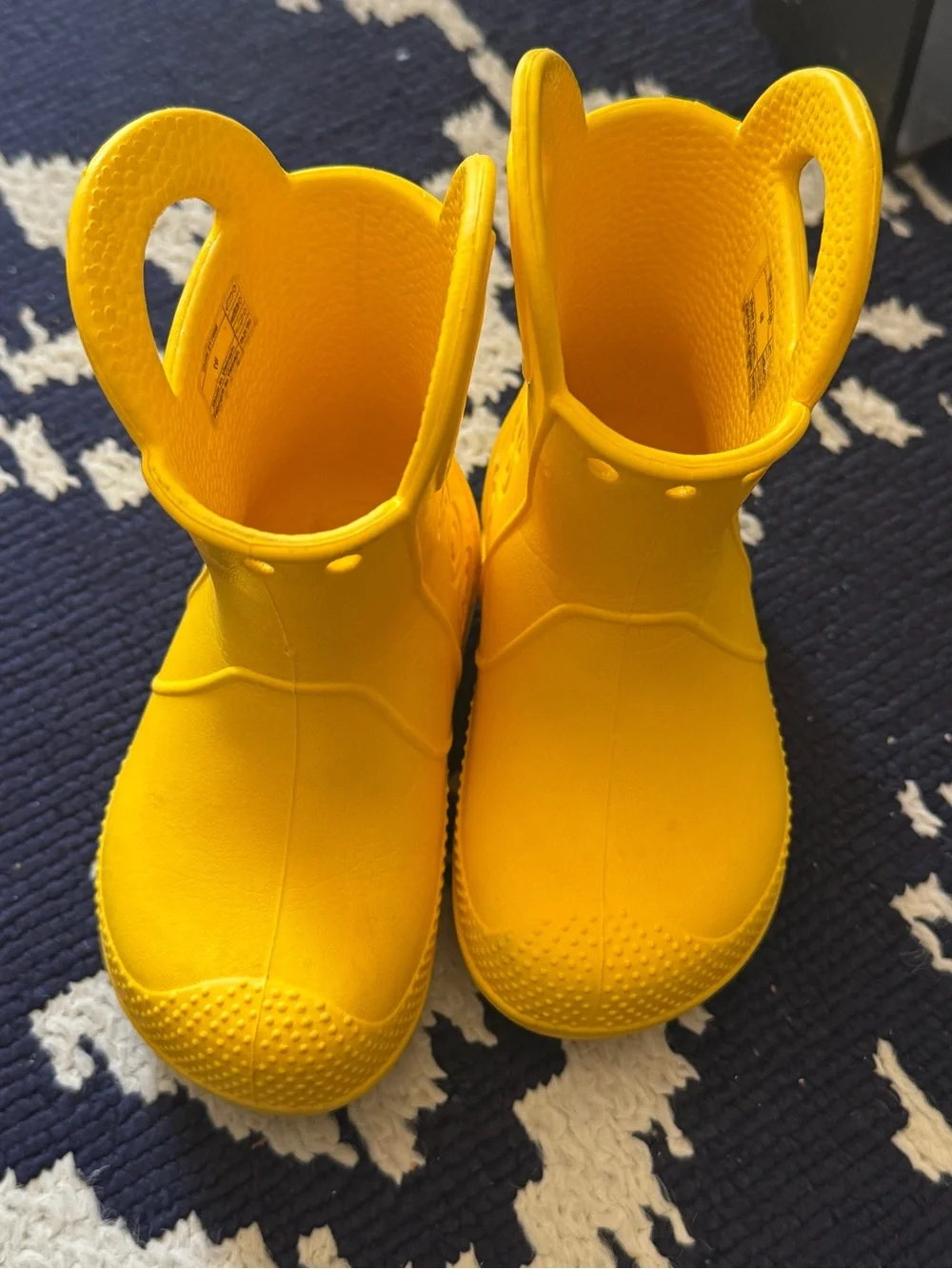 CROCS Kids Yellow Handle Pull-On Rain Boots